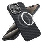 Coque Techsuit Aramid Fiber MagSafe pour iPhone 15 Pro Max - Black