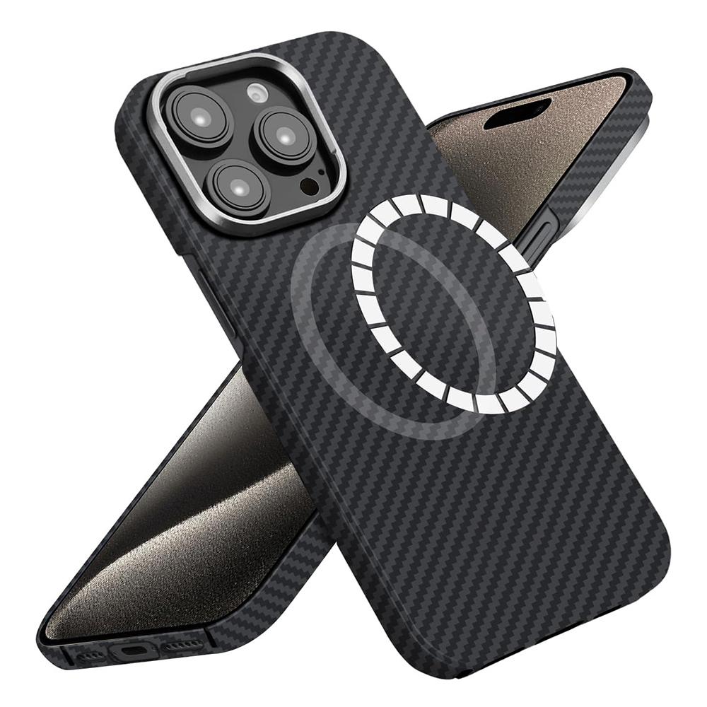 2470147 Coque Techsuit Aramid Fiber MagSafe pour iPhone 15 Pro Max - Black – Image 1