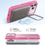 Coque MagSafe ESR Classic Hybrid HaloLock Kickstand pour iPhone 17 Pro - Frosted Pink – Image 5