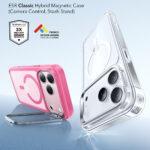 Coque MagSafe ESR Classic Hybrid HaloLock Kickstand pour iPhone 17 Pro - Frosted Pink – Image 4