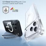 Coque MagSafe ESR Classic Hybrid HaloLock Kickstand pour iPhone 17 Pro Max - Clear Black – Image 3