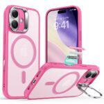 Coque MagSafe ESR Classic Hybrid HaloLock Kickstand pour iPhone 17 - Frosted Pink