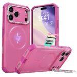 Coque renforcée ESR Cyber Armor Kickstand MagSafe pour iPhone 17 Pro - Rosy Pink