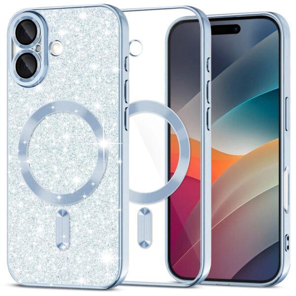 Coque Techsuit Luxury Glitter MagSafe pour iPhone 17 - Light Blue