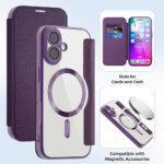 Étui portefeuille Techsuit SmartMag Book Case pour iPhone 17 - Purple – Image 3