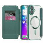 Étui portefeuille Techsuit SmartMag Book Case pour iPhone 17 - Green