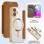 Étui portefeuille Techsuit SmartMag Book Case pour iPhone 17 - Brown – Image 3