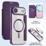 Étui portefeuille Techsuit SmartMag Book Case pour iPhone Air - Purple – Image 3