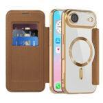 Étui portefeuille Techsuit SmartMag Book Case pour iPhone Air - Brown