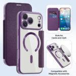 Étui portefeuille Techsuit SmartMag Book Case pour iPhone 17 Pro Max - Purple – Image 3