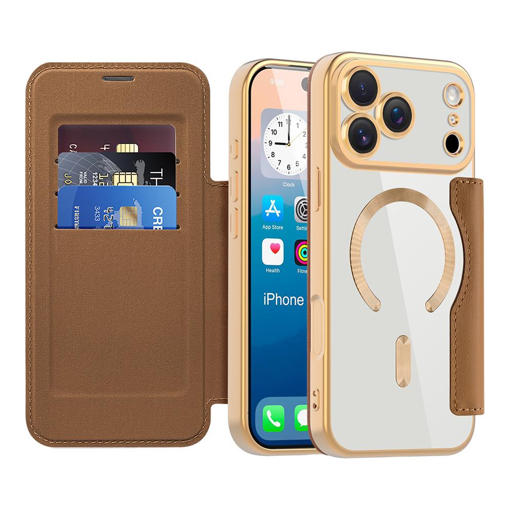 2531173 Étui portefeuille Techsuit SmartMag Book Case pour iPhone 17 Pro Max - Brown – Image 1