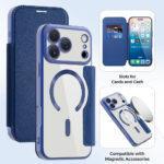 Étui portefeuille Techsuit SmartMag Book Case pour iPhone 17 Pro - Blue – Image 3