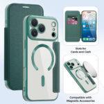 Étui portefeuille Techsuit SmartMag Book Case pour iPhone 17 Pro - Green – Image 3