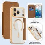 Étui portefeuille Techsuit SmartMag Book Case pour iPhone 17 Pro - Brown – Image 3