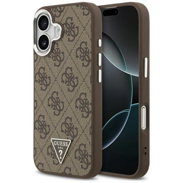 Coque Guess Hardcase 4G Triangle Logo MagSafe pour iPhone 17 - Brown