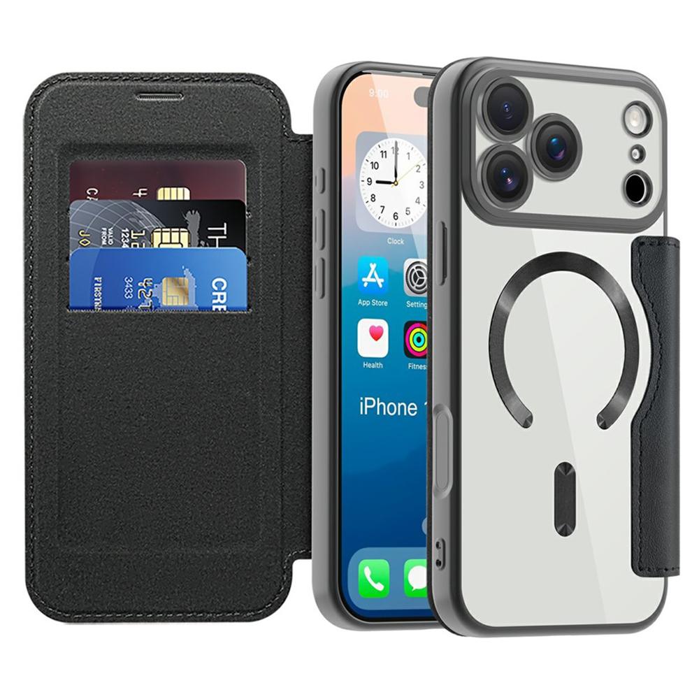 2543947 Étui portefeuille Techsuit SmartMag Book Case pour iPhone 17 Pro Max - Black – Image 1