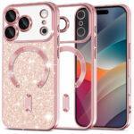 Coque Techsuit Luxury Glitter MagSafe pour iPhone 17 Pro Max - Rose Gold