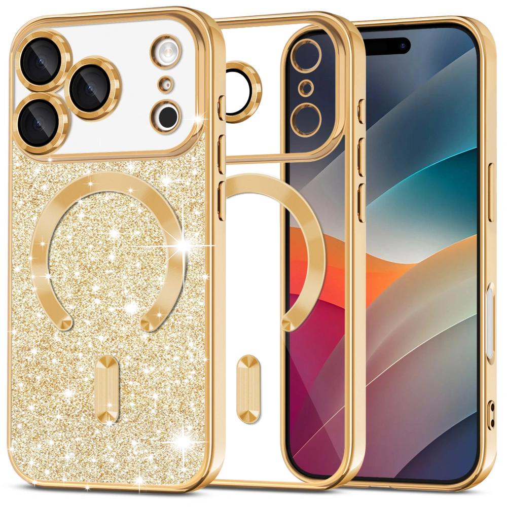 2549257 Coque Techsuit Luxury Glitter MagSafe pour iPhone 17 Pro Max - Gold – Image 1