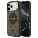 Coque Guess 4G Circle Classic Logo MagSafe pour iPhone 17 Pro Max - Brown