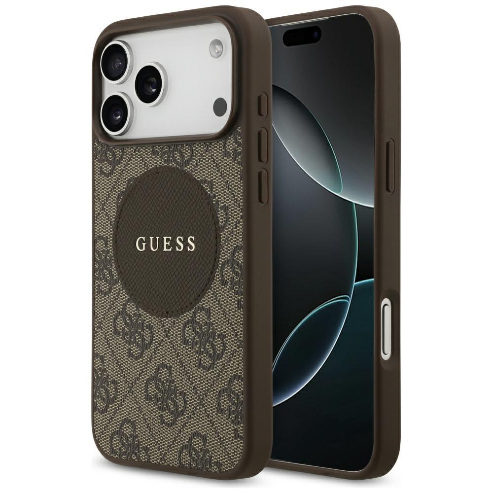 2552221 Coque Guess 4G Circle Classic Logo MagSafe pour iPhone 17 Pro - Brown – Image 1