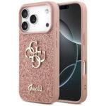 Coque Guess Fixed Glitter Big 4G pour iPhone 17 Pro - Pink