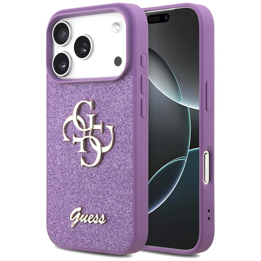 2556325 Coque Guess Fixed Glitter Big 4G pour iPhone 17 Pro Max - Lilac – Image 1