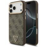 Coque Guess Hardcase 4G Triangle Logo MagSafe pour iPhone 17 Pro - Brown