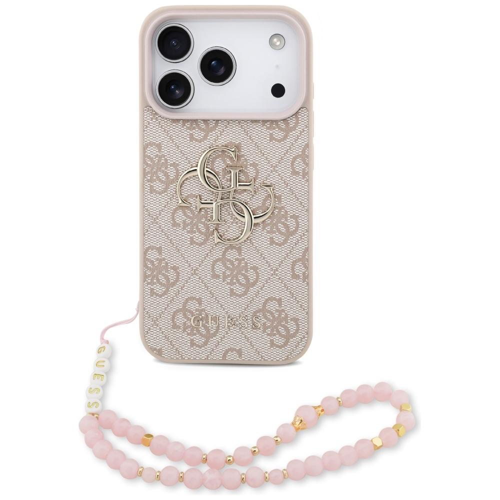 2557891 Coque Guess Hardcase 4G Classic Logo avec dragonne de perles pour iPhone 17 Pro Max - Pink – Image 1