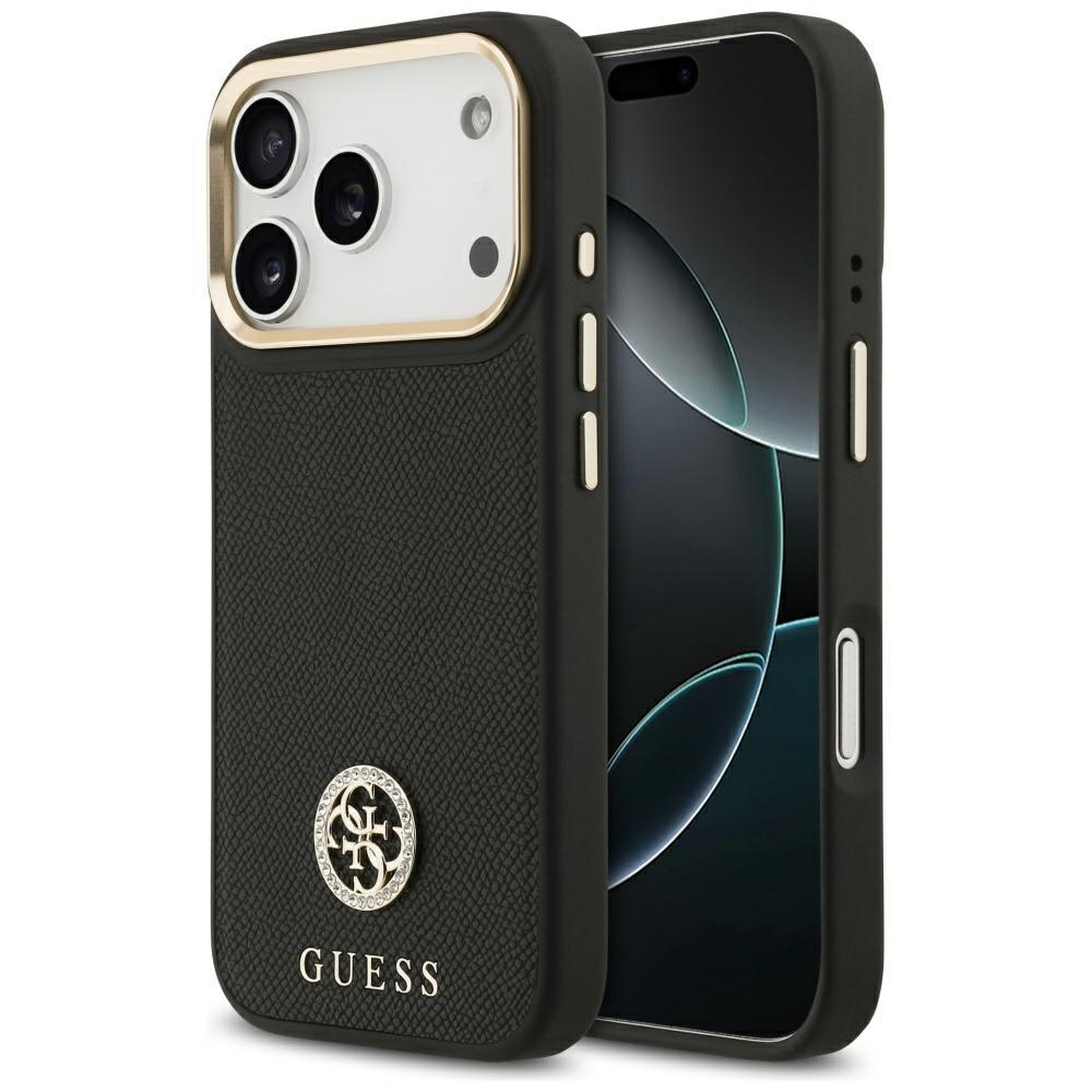 2573515 Coque Guess Grained Strass Logo MagSafe pour iPhone 17 Pro - Black – Image 1