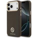 Coque Guess Grained Strass Logo MagSafe pour iPhone 17 Pro Max - Brown