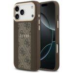 Coque Guess Hardcase 4G Stripe MagSafe pour iPhone 17 Pro Max - Brown