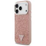 Coque Guess Glitter Triangle Logo MagSafe pour iPhone 17 Pro - Pink – Image 3