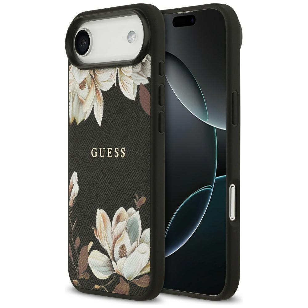2580205 Coque Guess Grained Flowers MagSafe pour iPhone Air - Black – Image 1