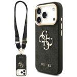 Coque Guess Big 4G Classic Logo avec lanière pour iPhone 17 Pro - Black