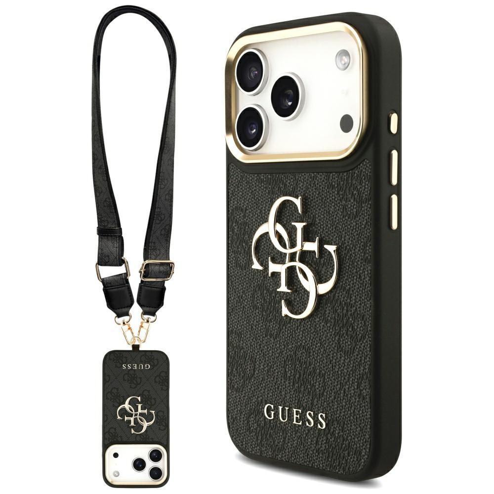2583229 Coque Guess Big 4G Classic Logo avec lanière pour iPhone 17 Pro - Black – Image 1