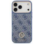 Coque Guess 4G Strass Logo MagSafe avec lanière pour iPhone 17 Pro Max - Blue – Image 2
