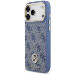Coque Guess 4G Strass Logo MagSafe avec lanière pour iPhone 17 Pro Max - Blue – Image 4