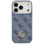 Coque Guess 4G Strass Logo MagSafe avec lanière pour iPhone 17 Pro - Blue – Image 3