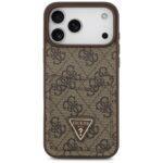 Coque Guess Hardcase 4G Double Card Triangle avec porte cartes pour iPhone 17 Pro Max - Brown – Image 2