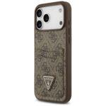 Coque Guess Hardcase 4G Double Card Triangle avec porte cartes pour iPhone 17 Pro Max - Brown – Image 3