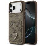 Coque Guess Hardcase 4G Double Card Triangle avec porte cartes pour iPhone 17 Pro Max - Brown