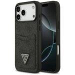 Coque Guess Hardcase 4G Double Card Triangle avec porte cartes pour iPhone 17 Pro Max - Black