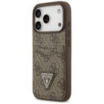 Coque Guess Hardcase 4G Double Card Triangle avec porte cartes pour iPhone 17 Pro - Brown – Image 5