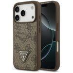 Coque Guess Hardcase 4G Double Card Triangle avec porte cartes pour iPhone 17 Pro - Brown