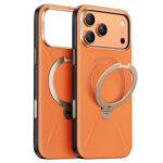 Coque en cuir Torras QPRO Leather Series pour iPhone 17 Pro - Orange
