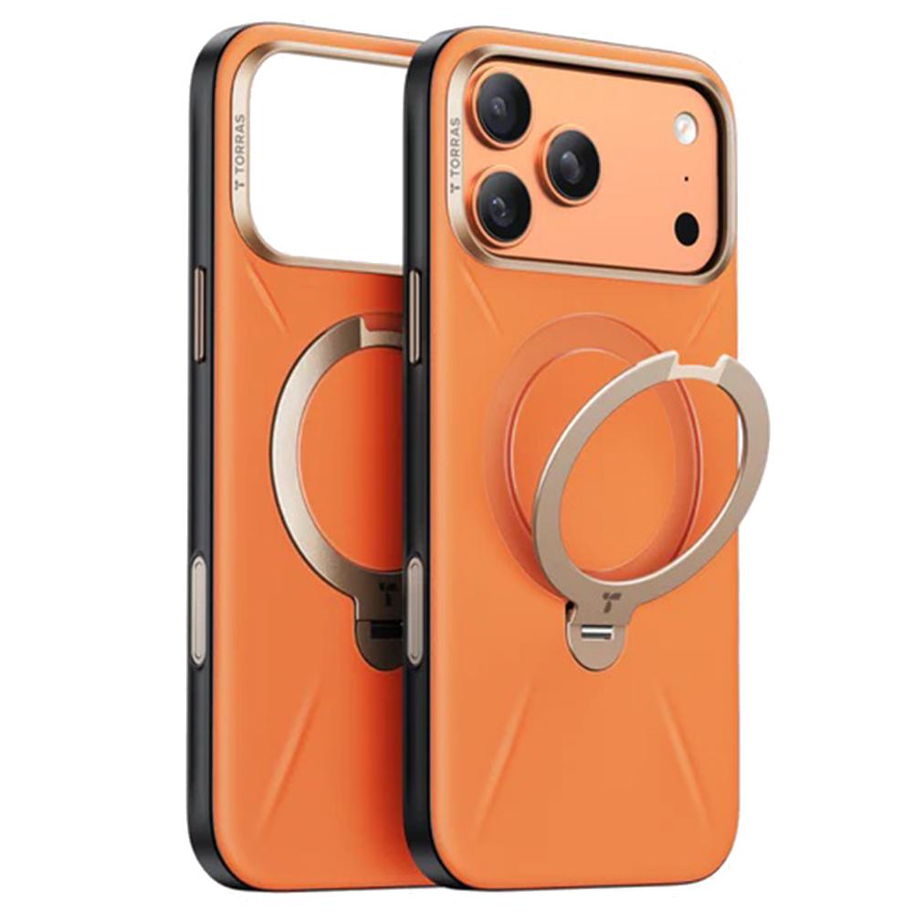 2587057 Coque en cuir Torras QPRO Leather Series pour iPhone 17 Pro - Orange – Image 1