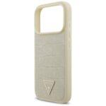 Coque Guess Croco Triangle Logo MagSafe pour iPhone 17 Pro - Gold – Image 5