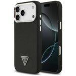 Coque Guess Grained Triangle Logo MagSafe pour iPhone 17 Pro Max - Black