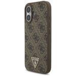 Coque Guess Hardcase 4G Strap Triangle Logo MagSafe avec dragonne de perles pour iPhone 17 - Brown – Image 3