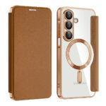 Étui portefeuille Techsuit SmartMag Book Case pour Samsung Galaxy A17 5G / A17 4G - Brown